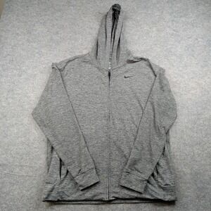 Nike Hoodie Mens Large Gray‎ Full Zip Lightweight Athletic Training